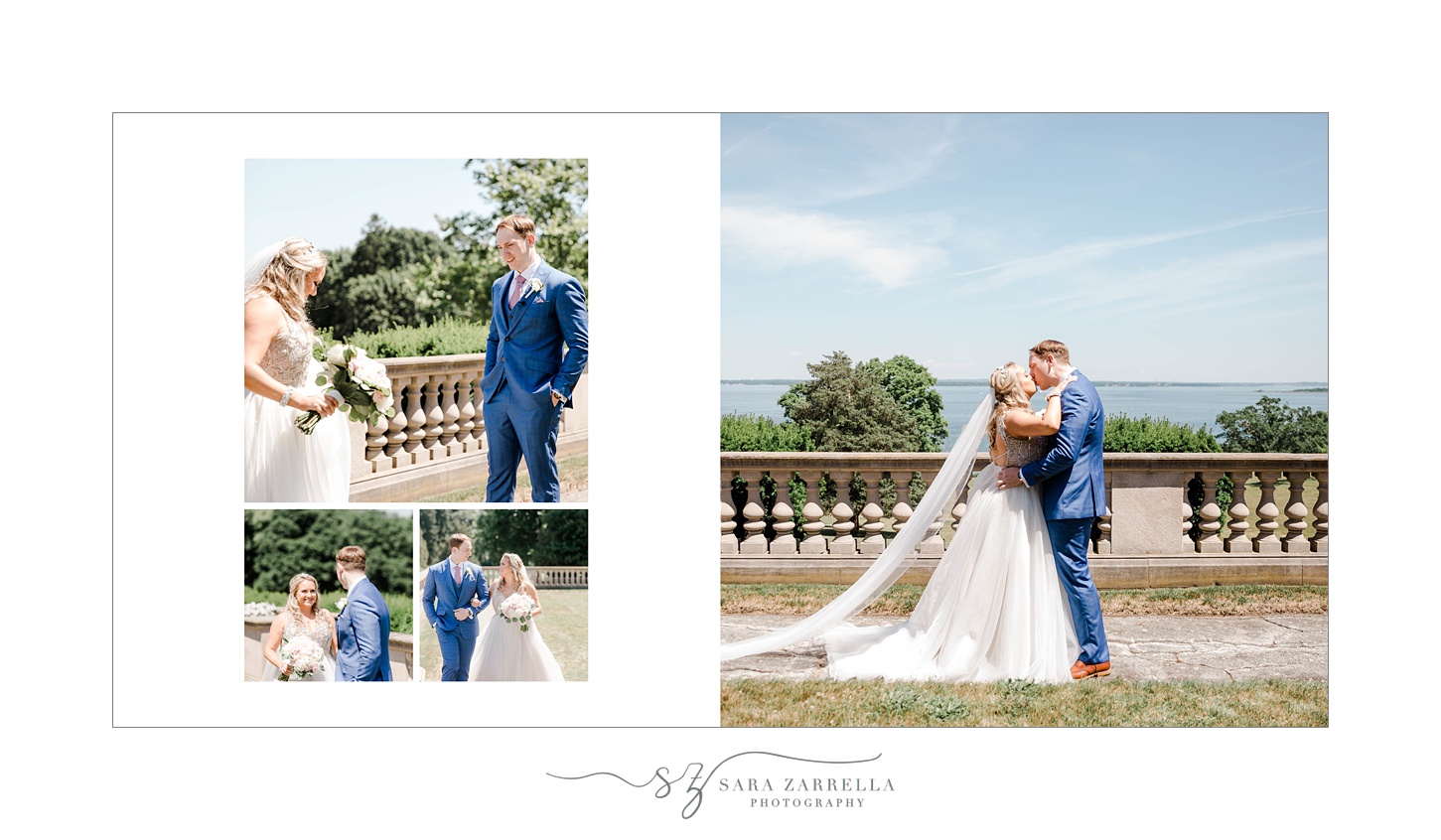 summertime Aldrich Mansion wedding storybook album designed by RI wedding photographer Sara Zarrella Photography