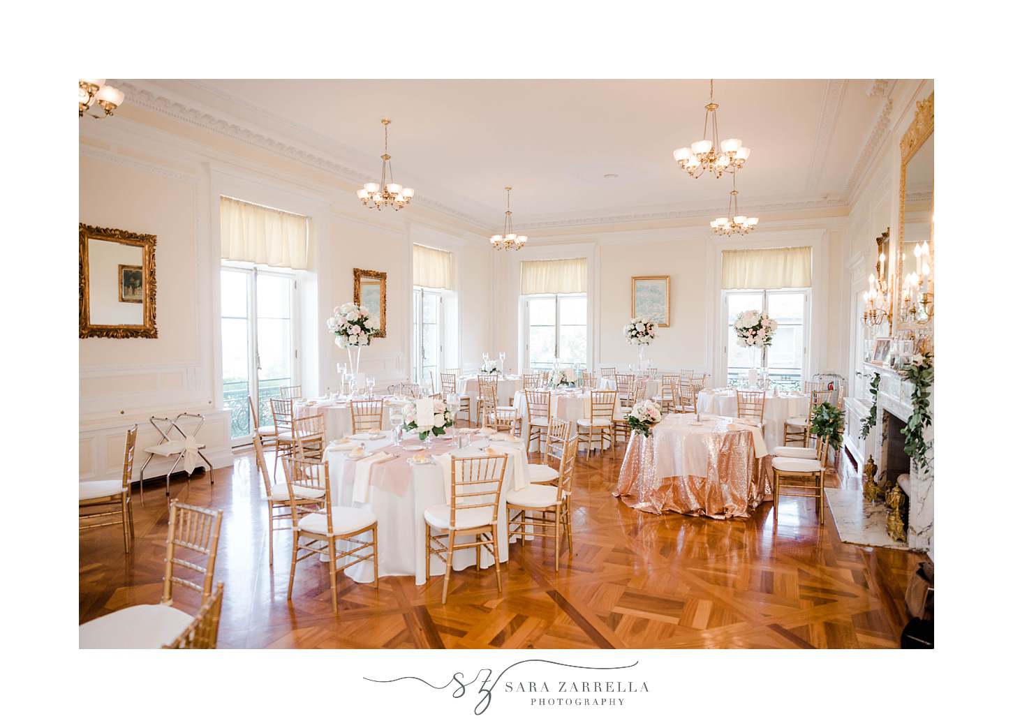 Aldrich Mansion wedding reception setup