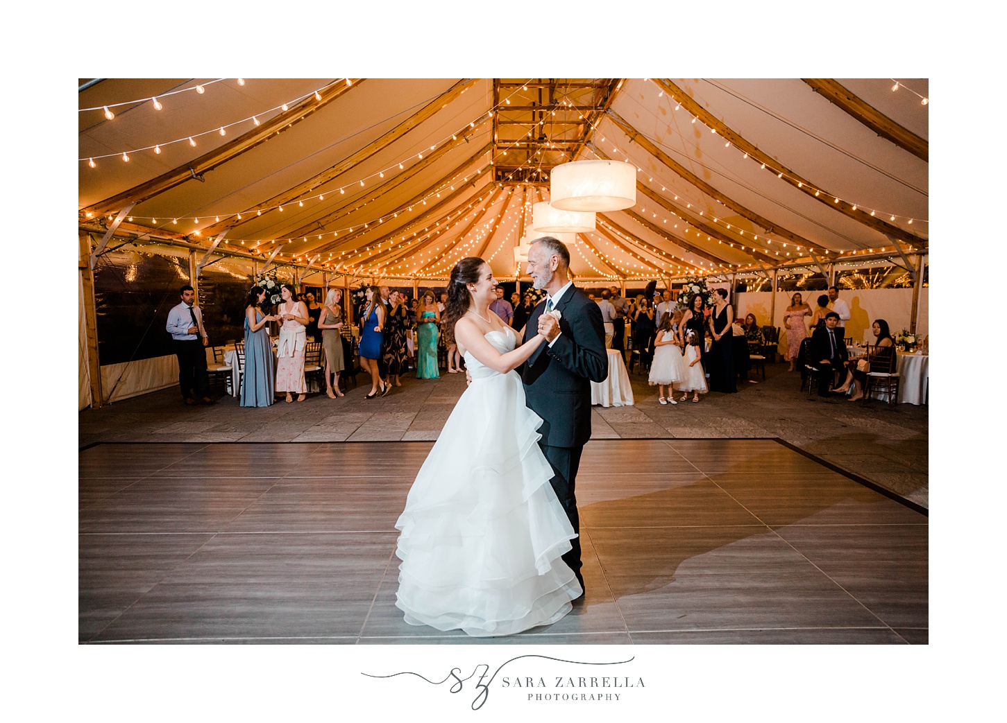 bride and dad dance during wedding reception