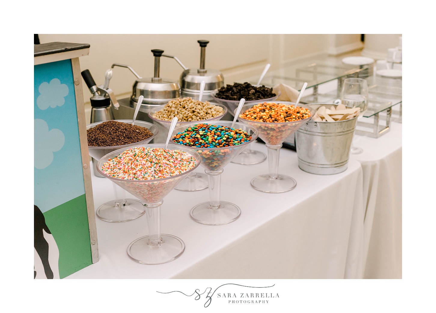ice cream bar for wedding reception from Ben & Jerry's