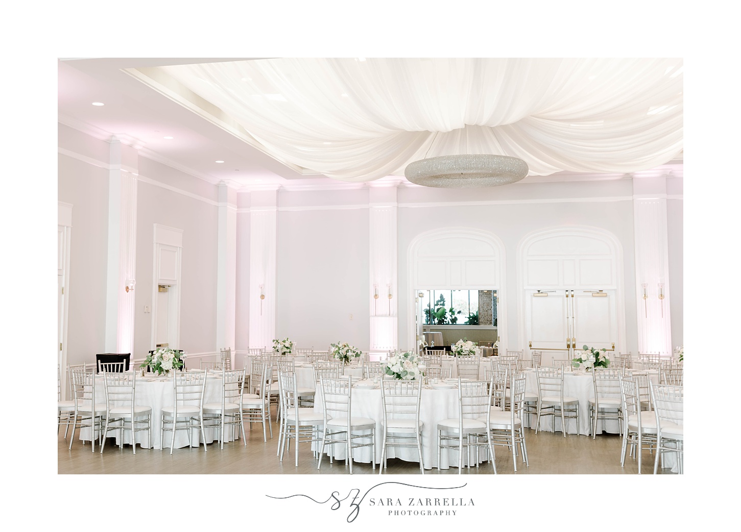 elegant Gurney's Newport Resort wedding reception seating