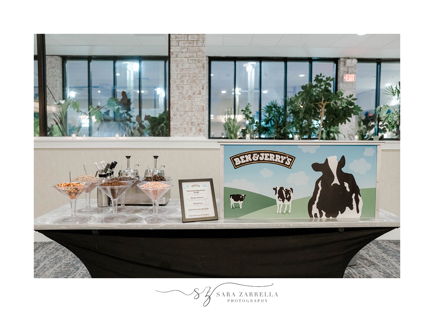 ice cream bar for Newport RI wedding reception