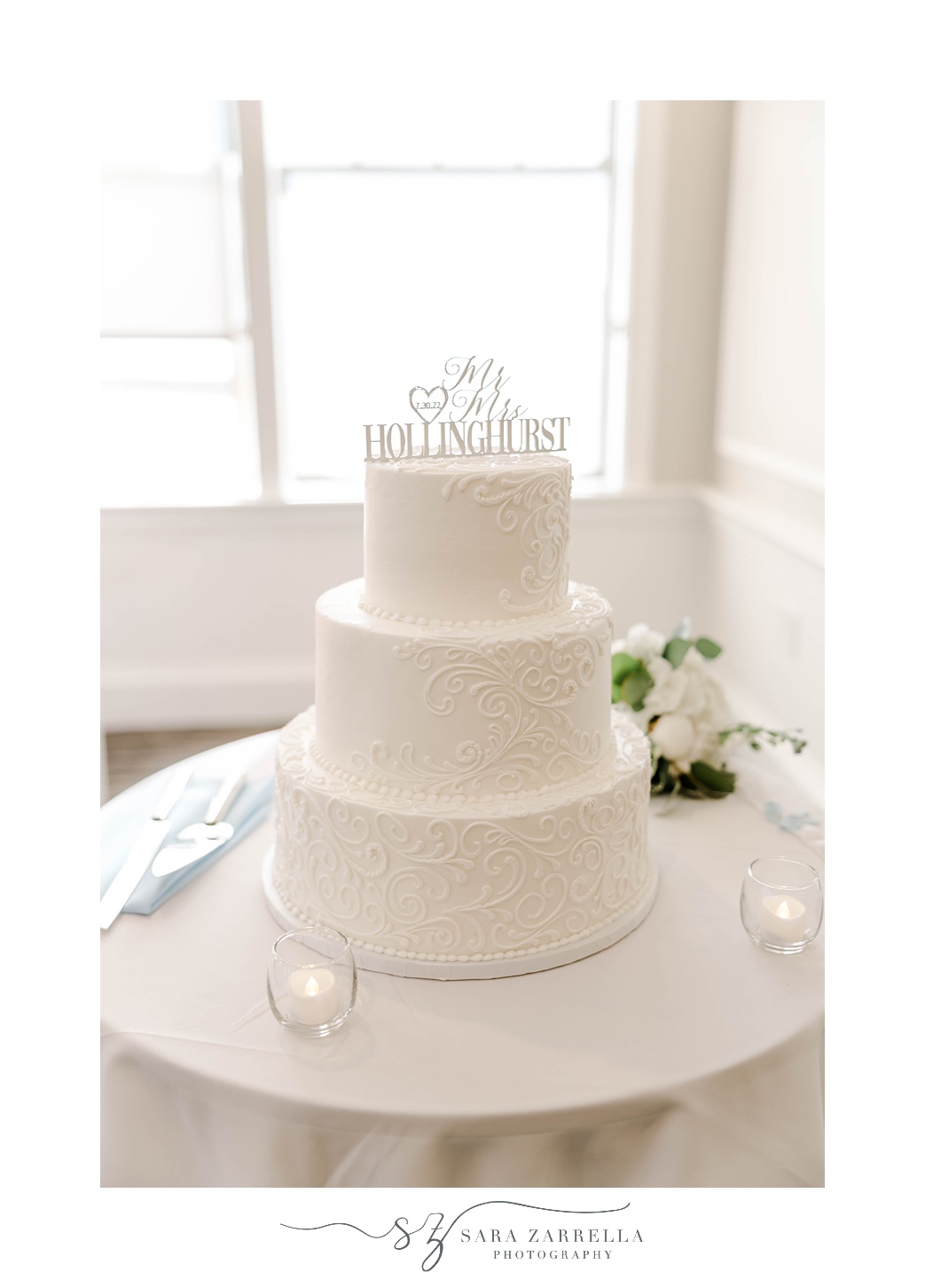 tiered wedding cake for Warwick RI wedding reception