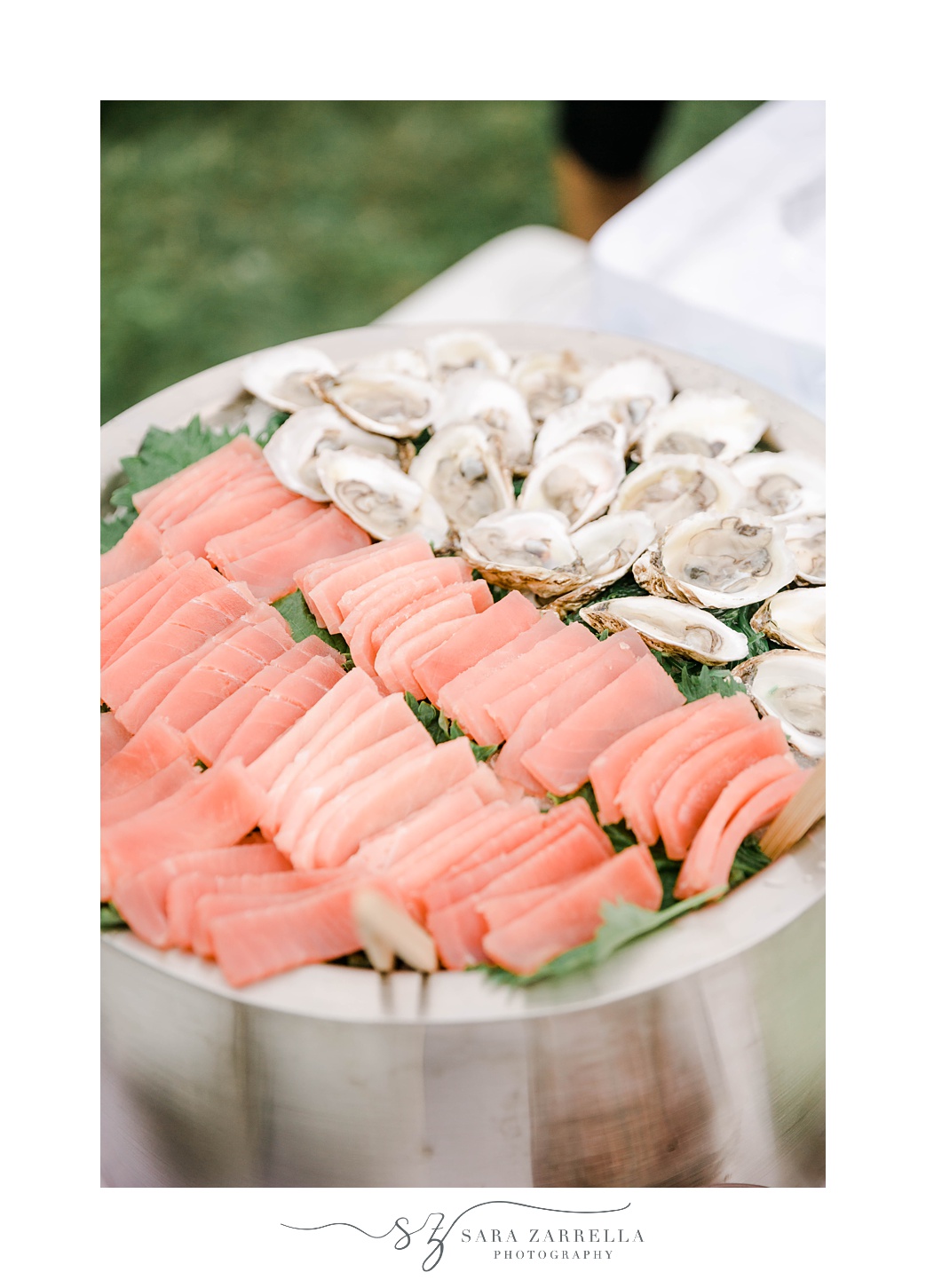 salmon and oysters for Newport RI wedding reception