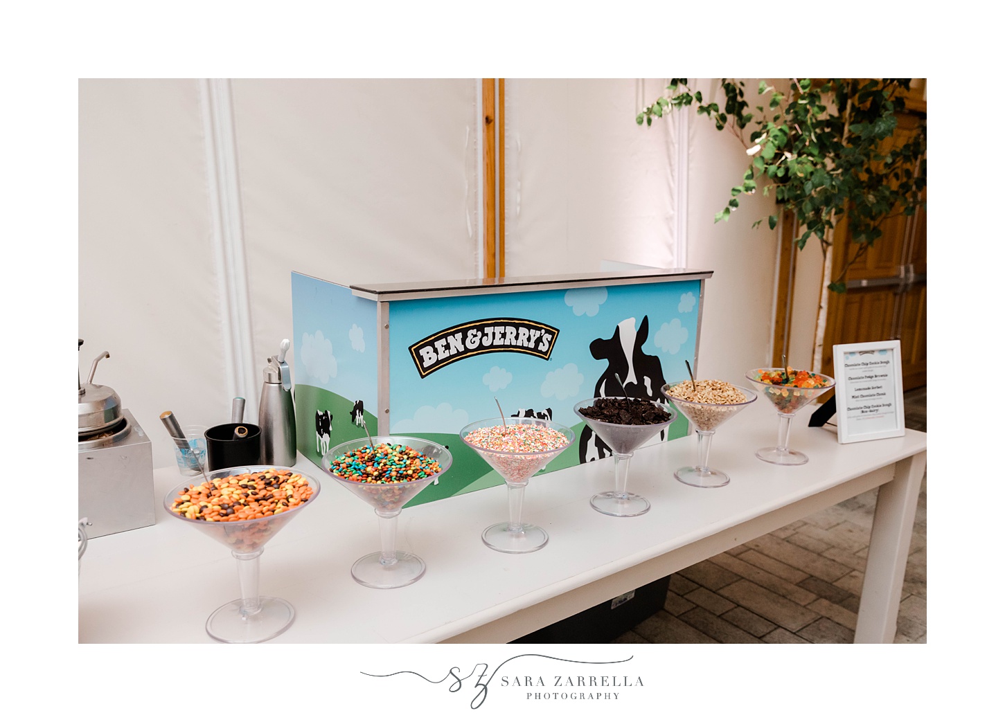 Ben & Jerry's ice cream bar for The Bohlin wedding reception