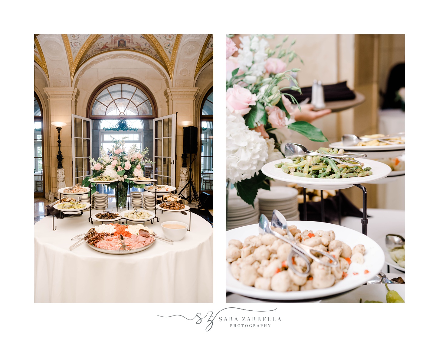 dessert table for Aldrich Mansion wedding reception