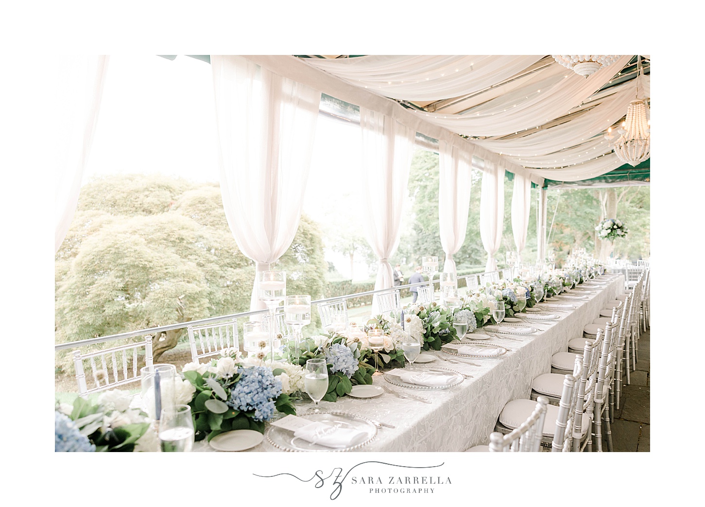 Glen Manor House wedding reception with family style seating