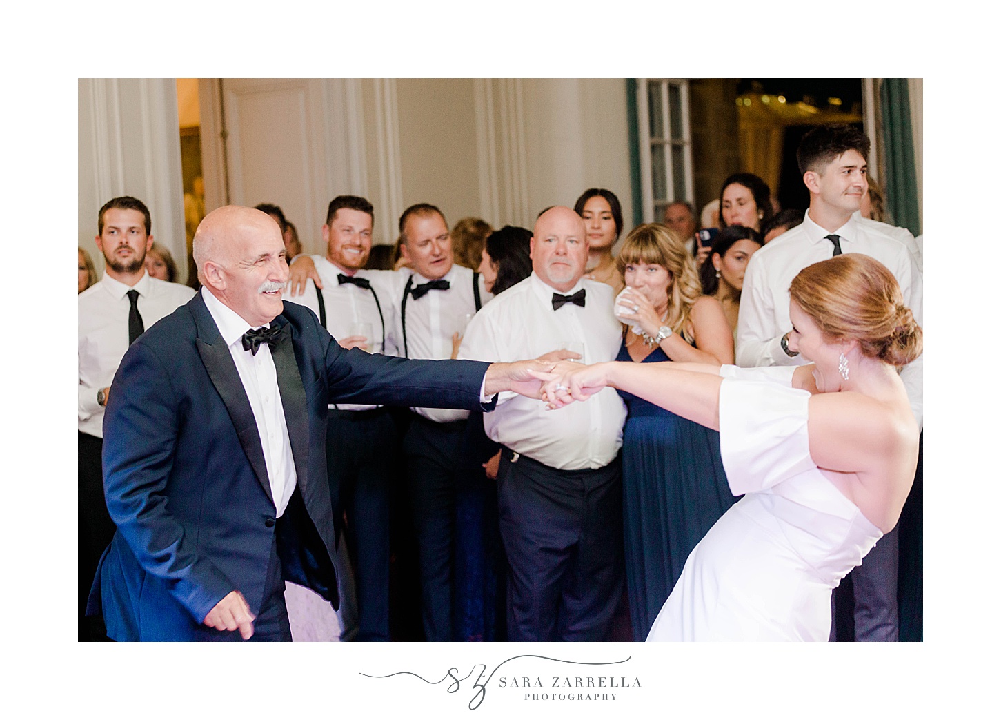 bride dances with dad during Glen Manor House wedding reception