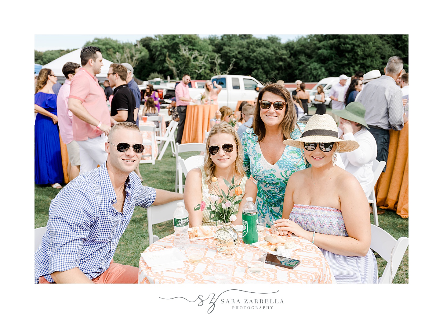 guests mingle during Newport Polo match