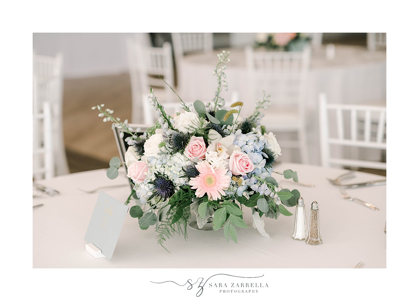 floral arrangements for RI wedding reception at Newport Beach House