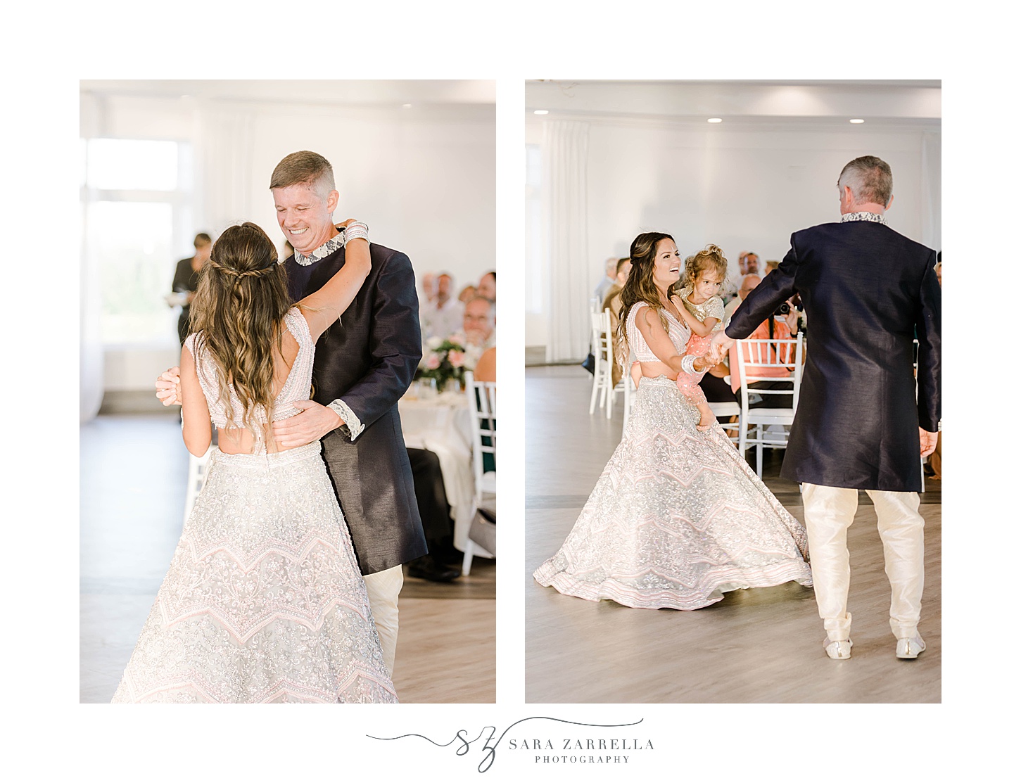 bride dances with dad during RI wedding reception
