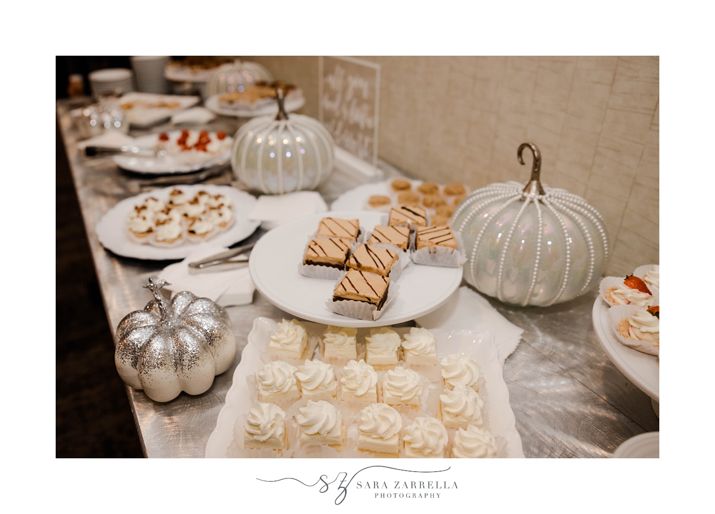 dessert display in Newport RI for fall wedding 