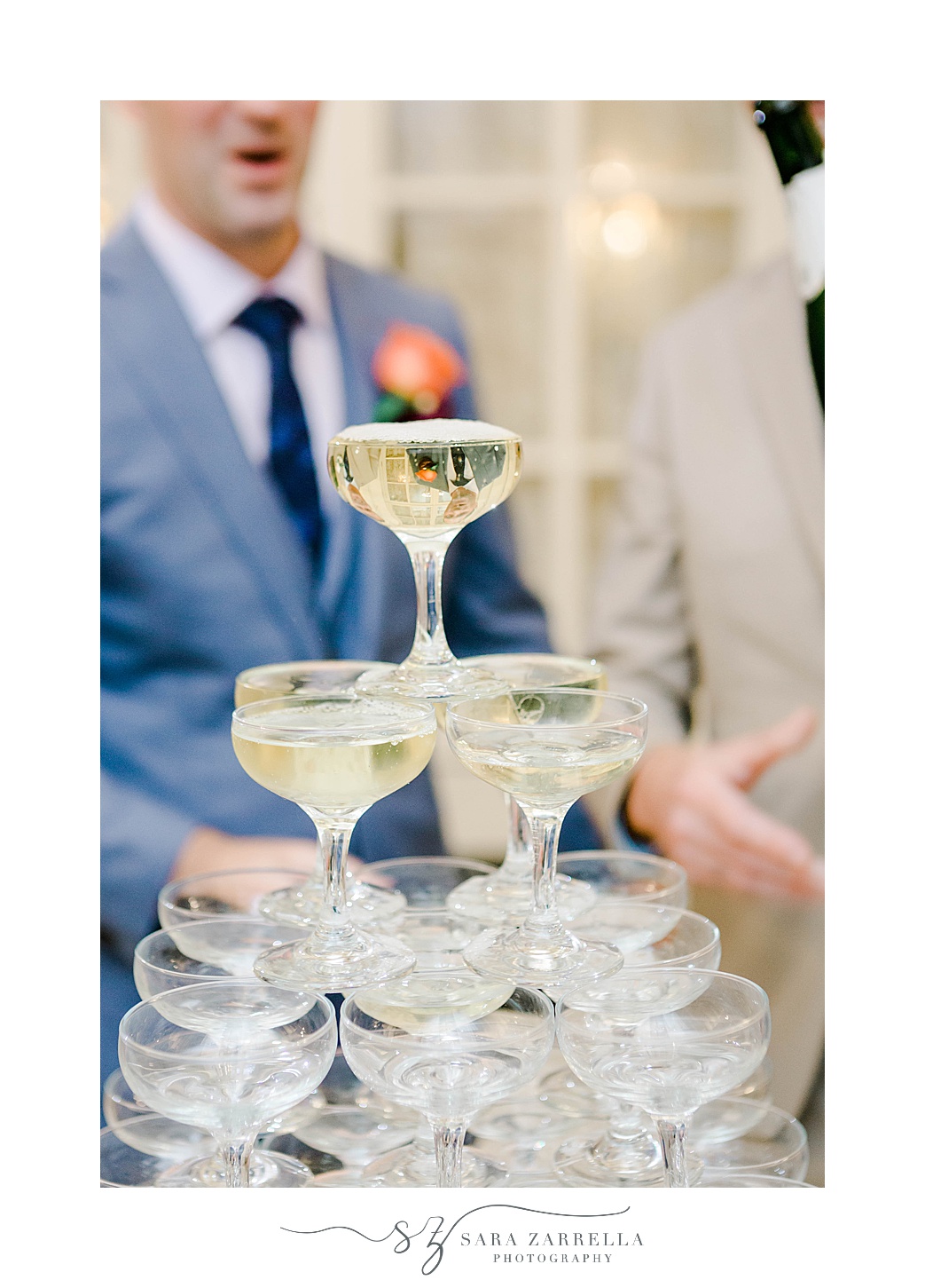champagne tower for Gatsby inspired wedding reception