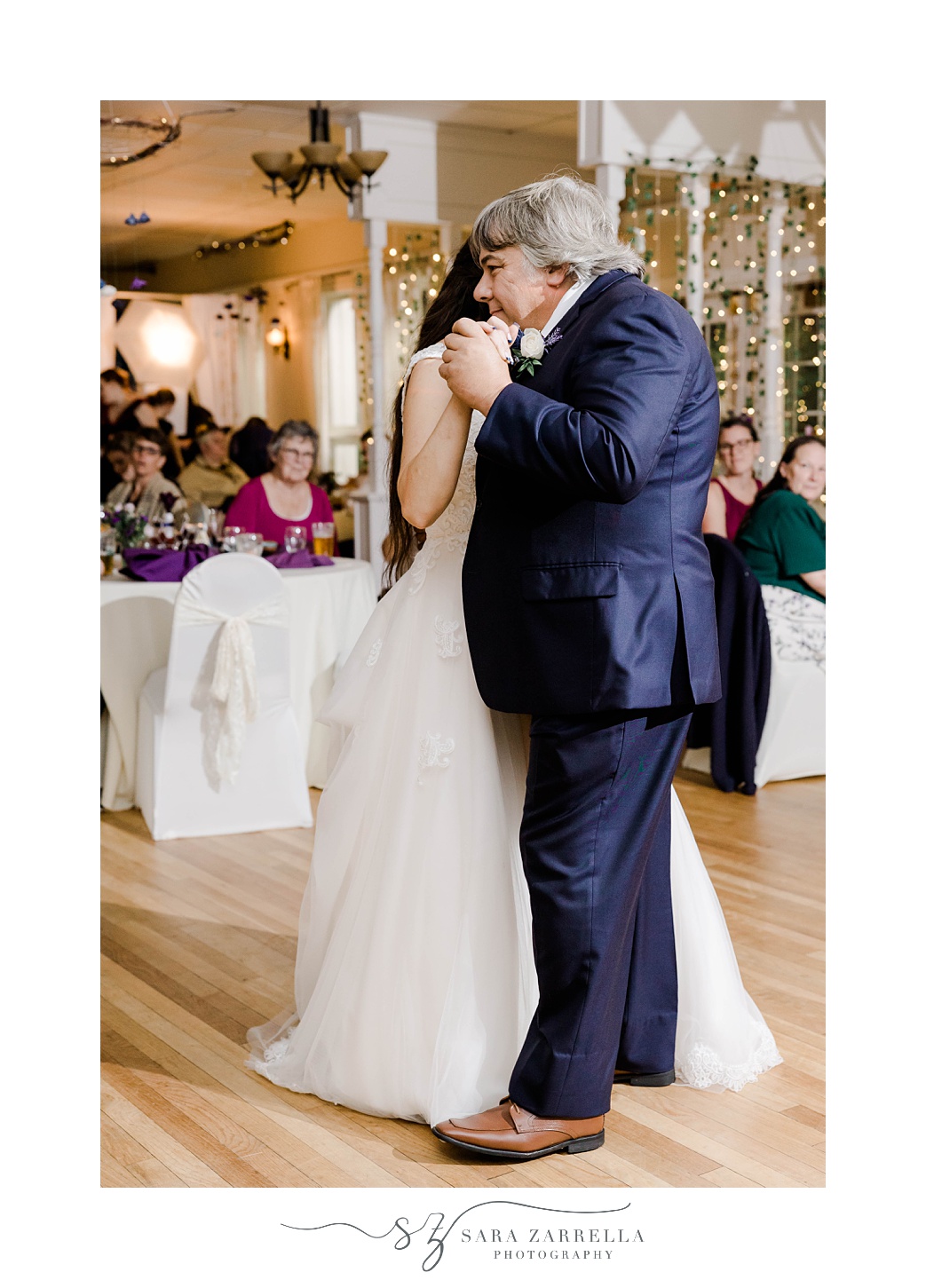 bride dances with father during RI wedding reception