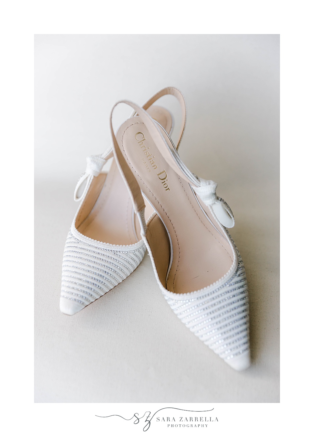 white shoes for bride on wedding day at Newport Harbor Island Resort