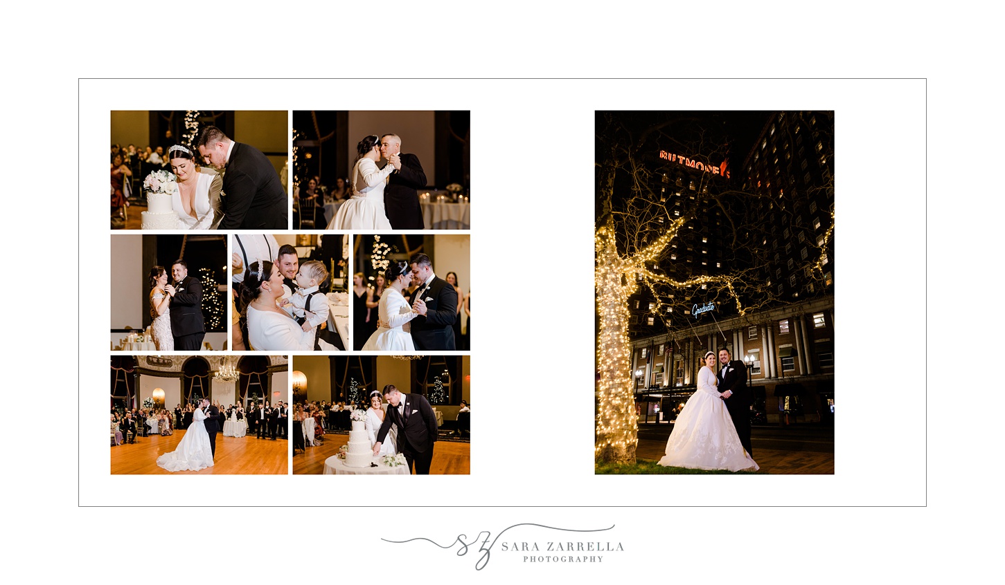Graduate Providence wedding storybook album designed by RI wedding photographer Sara Zarrella Photography