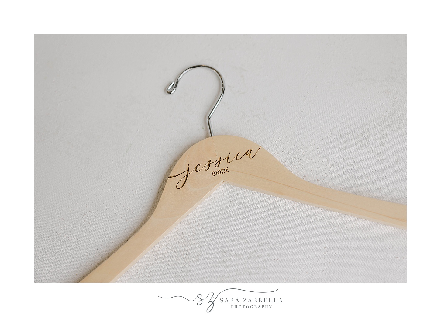custom wooden dress hanger for bride