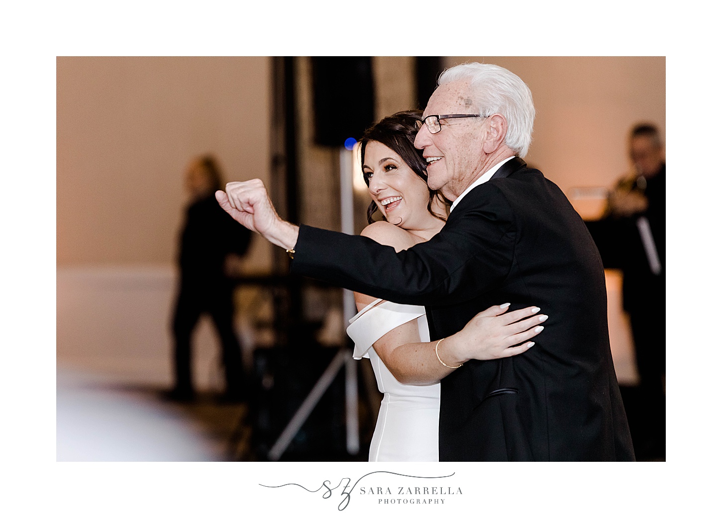 bride dances with grandfather during Kirkbrae Country Club wedding reception