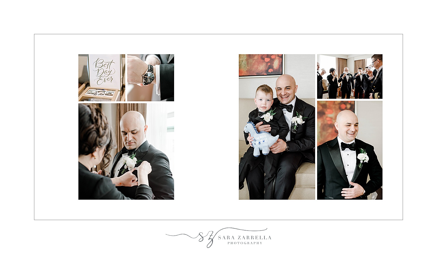 Omni Hotel Providence wedding Storybook album  designed by Sara Zarrella Photography