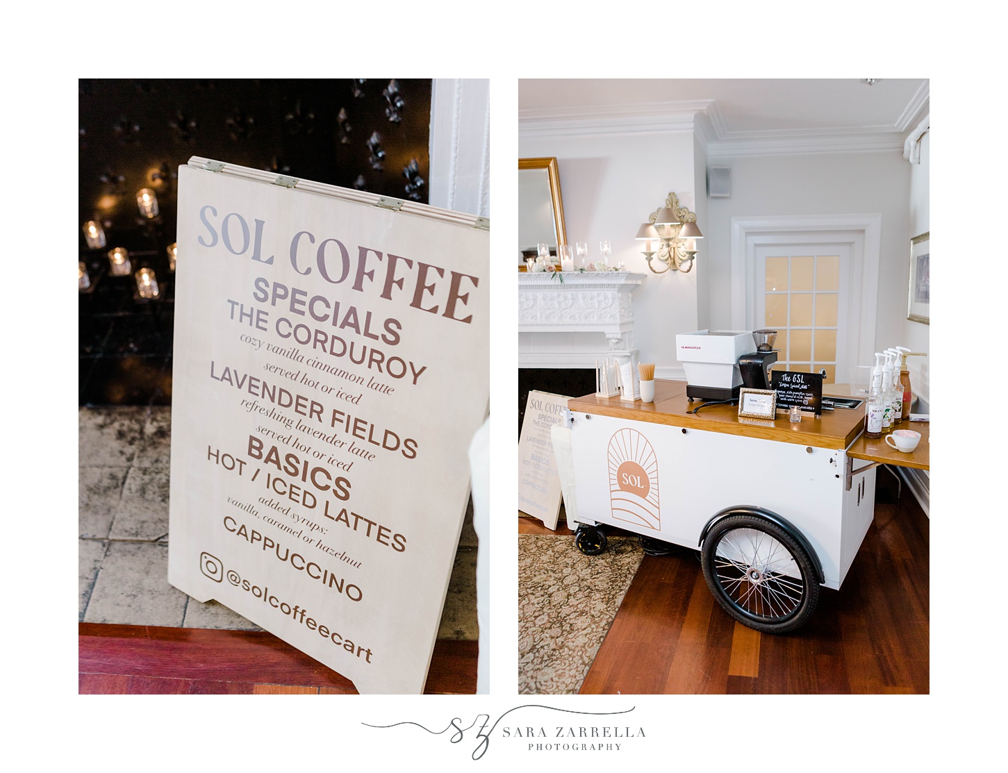 SOL Coffee signs for reception at OceanCliff Hotel