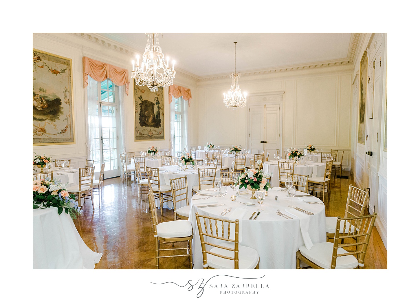 wedding reception in manor house in Rhode Island