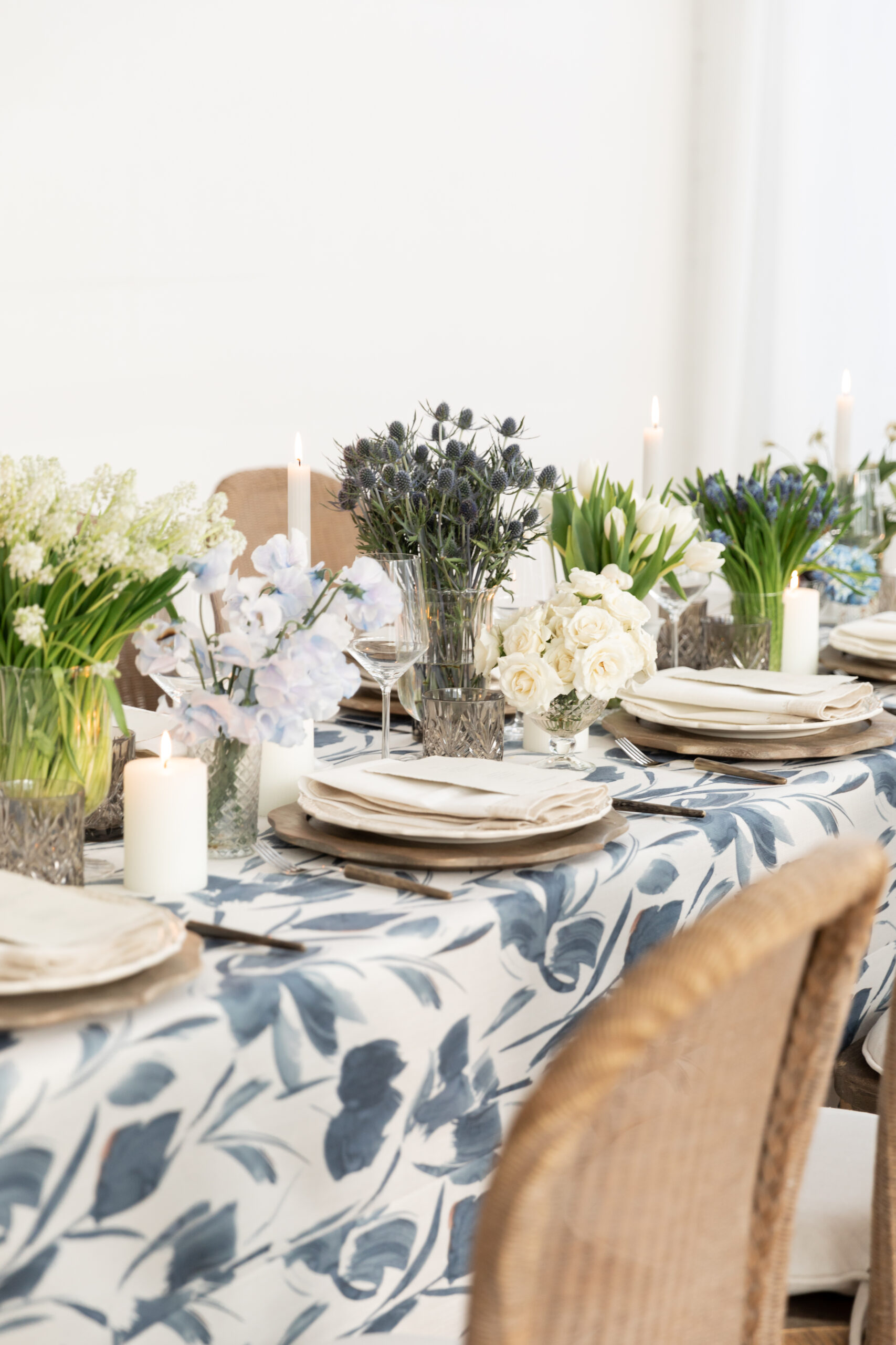 tablescape with custom linens to elevate wedding day in Rhode Island