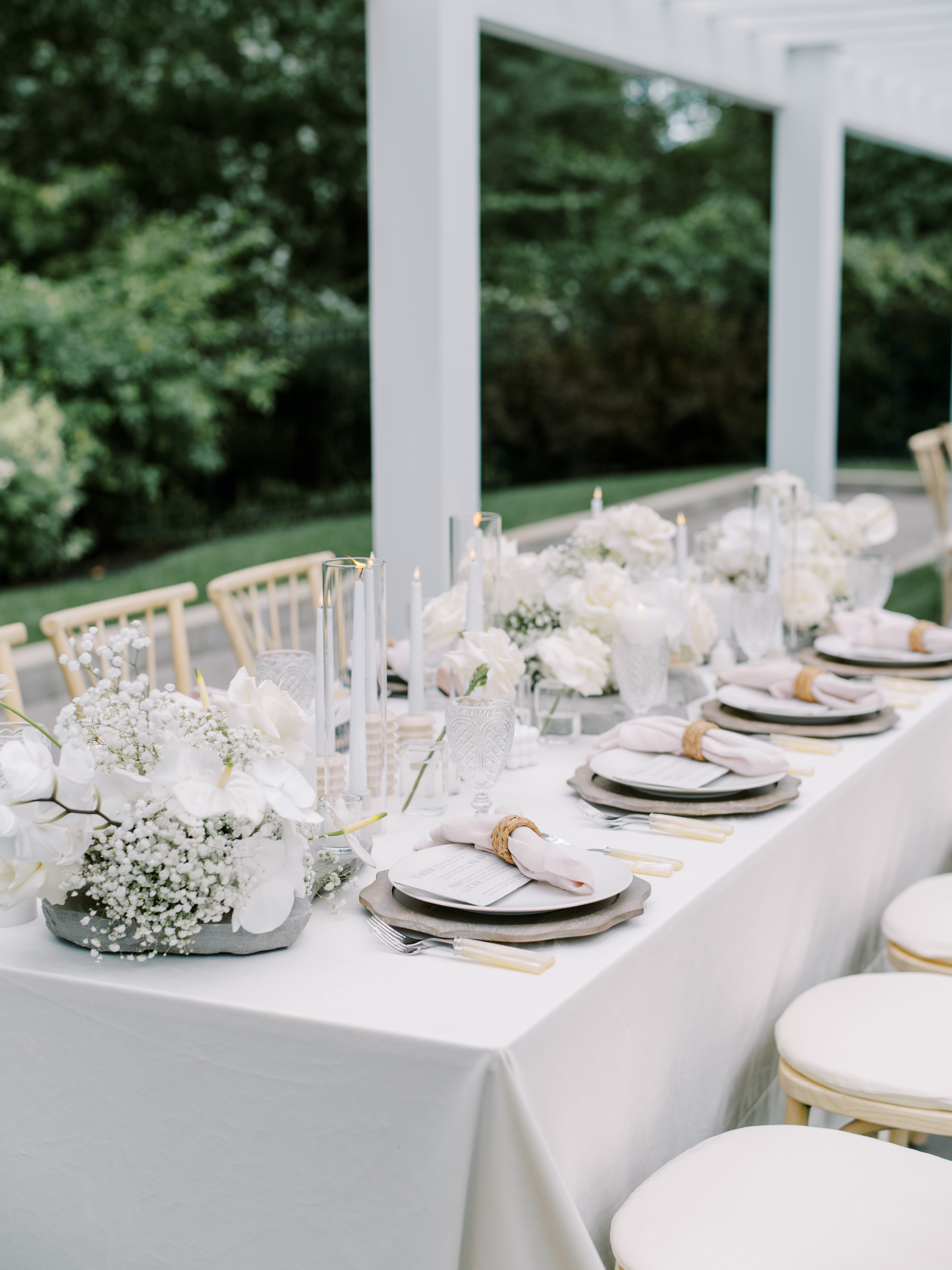 tablescape with custom linens to elevate wedding day in Rhode Island