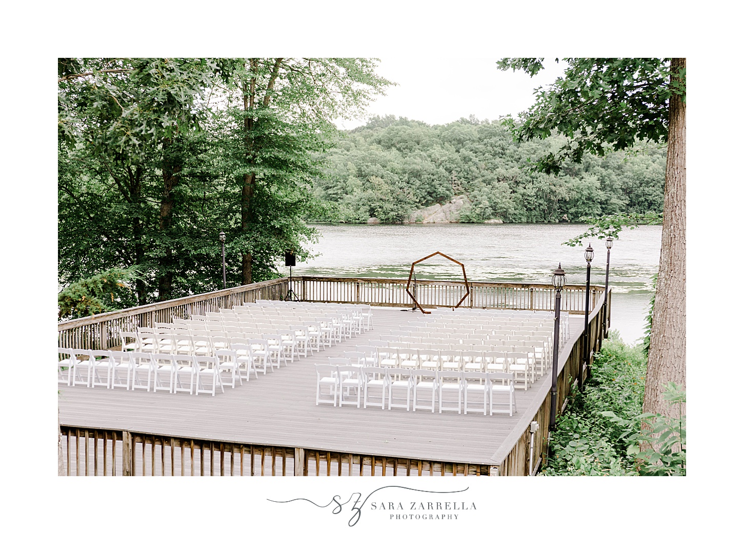 ceremony site overlooking the water at the Lake of Isles