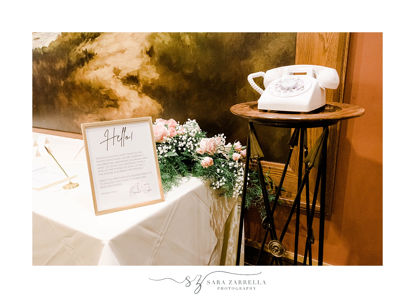 audio guest book on table at Lake of Isles