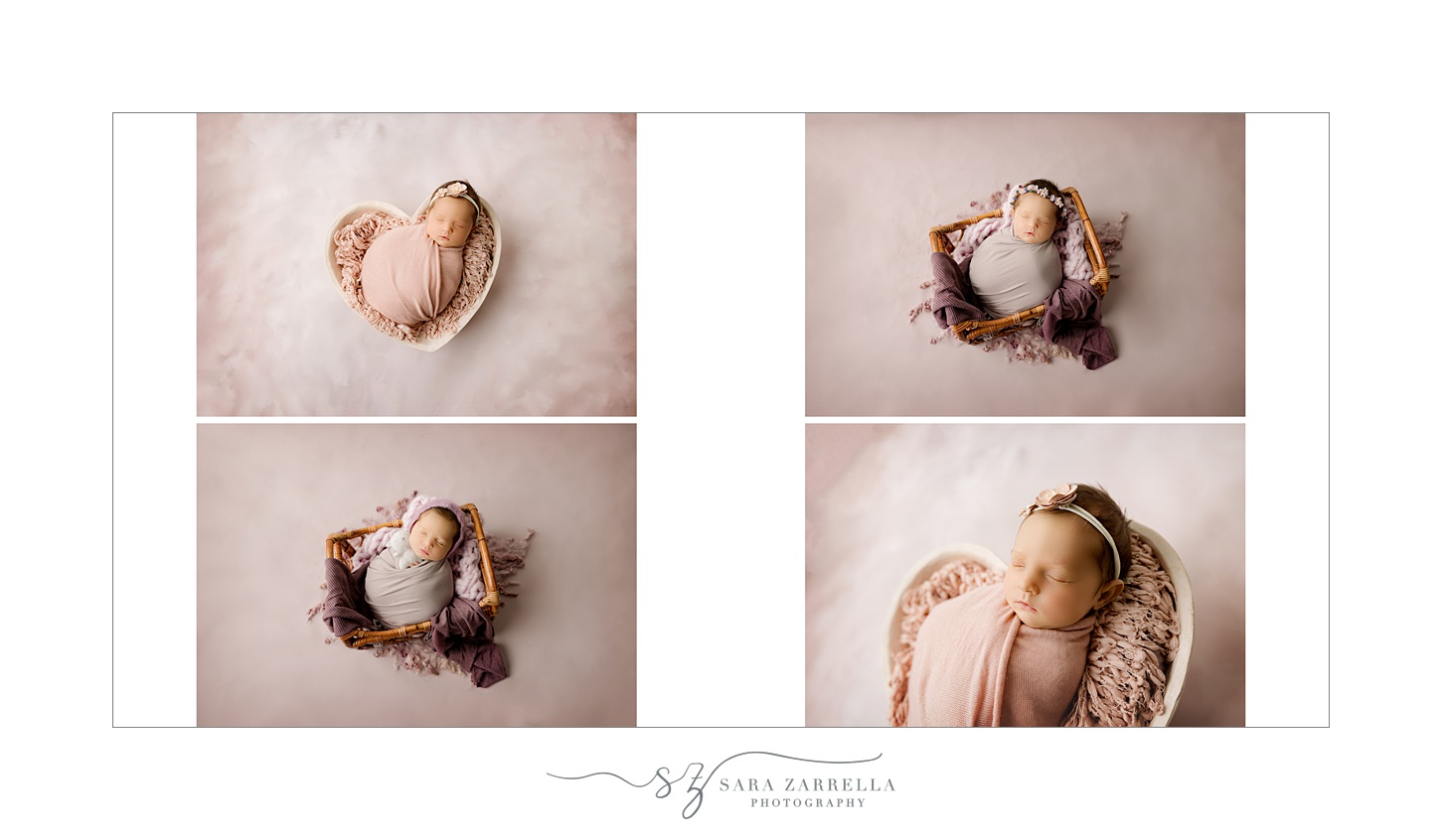 storybook heirloom album for newborn session with RI newborn photographer Sara Zarrella Photography
