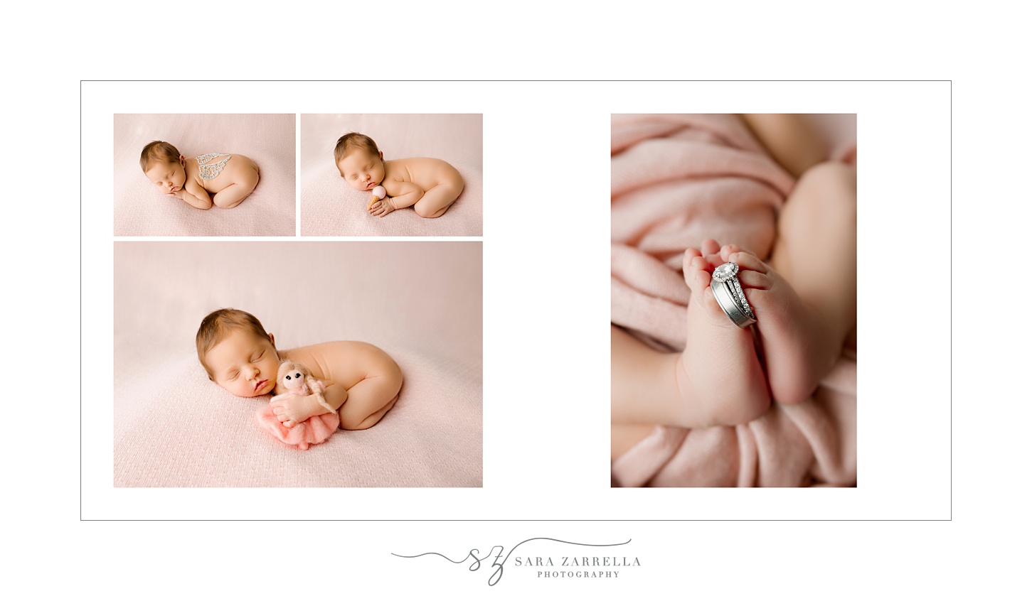 storybook heirloom album for newborn session with RI newborn photographer Sara Zarrella Photography