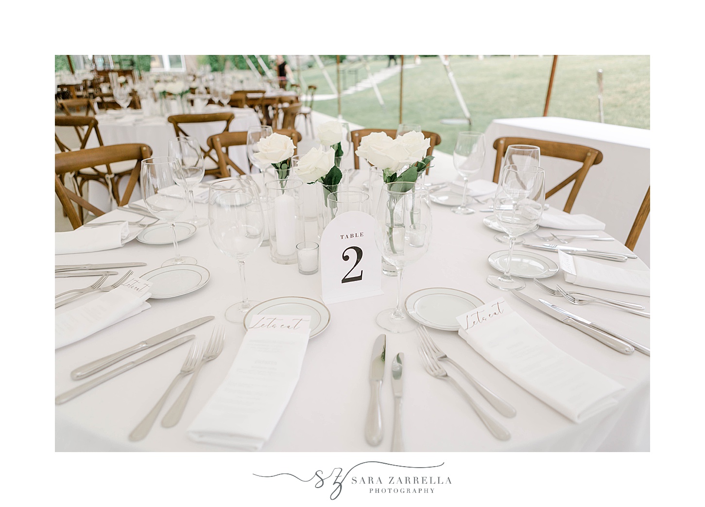 place setting with white and black table number at Shepard's Run