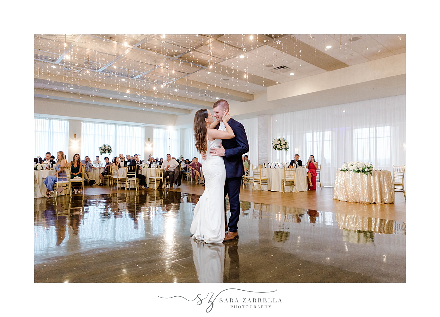 newlyweds dance at the Wyndham Newport Hotel