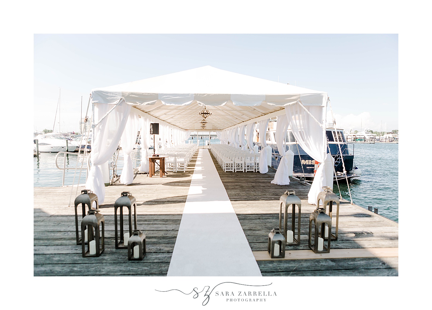 wedding ceremony location at Regatta Place with tent