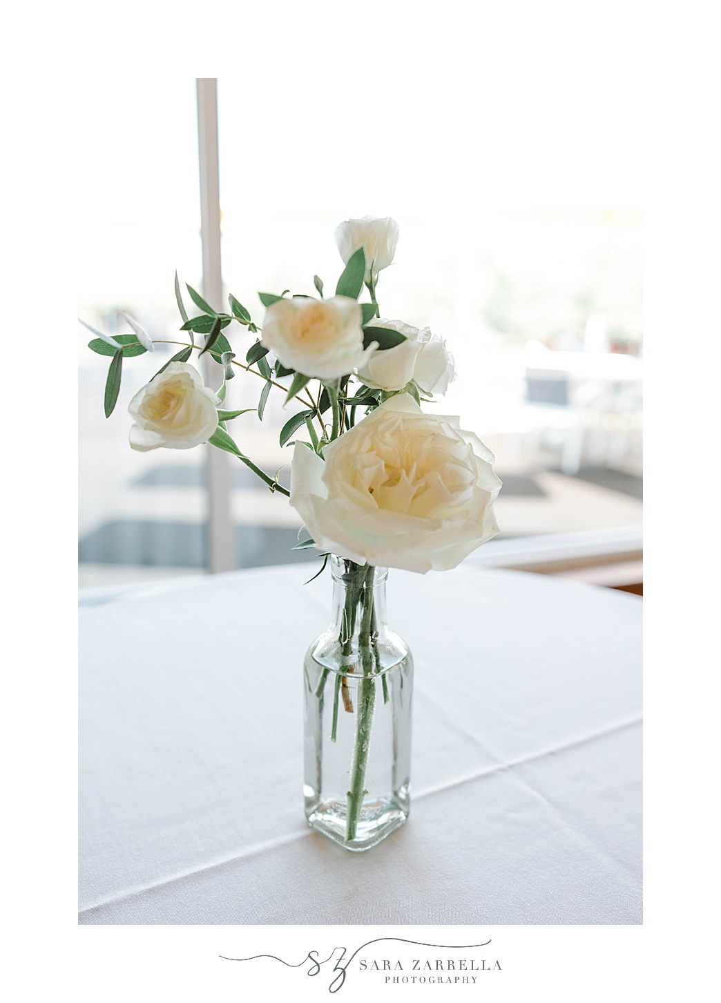 white flower centerpieces for Kirkbrae Country Club wedding reception 