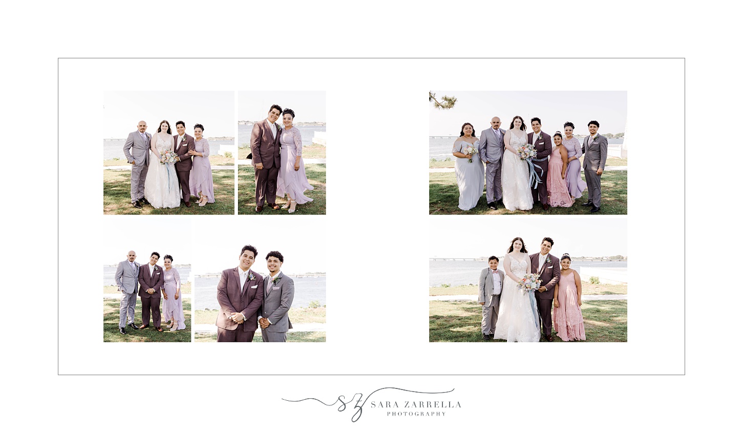 inspiration for wedding storybook album highlighting Newport Harbor Island Resort wedding day designed by Sara Zarrella Photography 