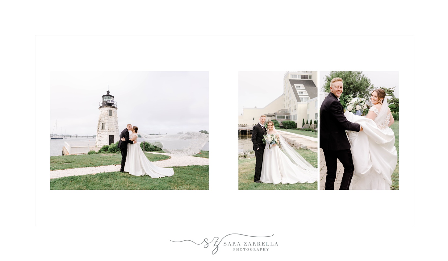 coastal Newport Harbor Island Resort wedding Storybook Album designed by Sara Zarrella Photography