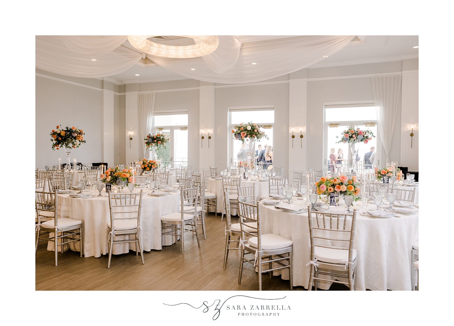 coastal inspired wedding reception at Newport Harbor Island Resort
