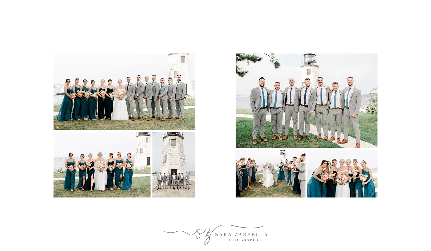 storybook album for autumn Newport Harbor Island Resort wedding designed by Sara Zarrella Photography