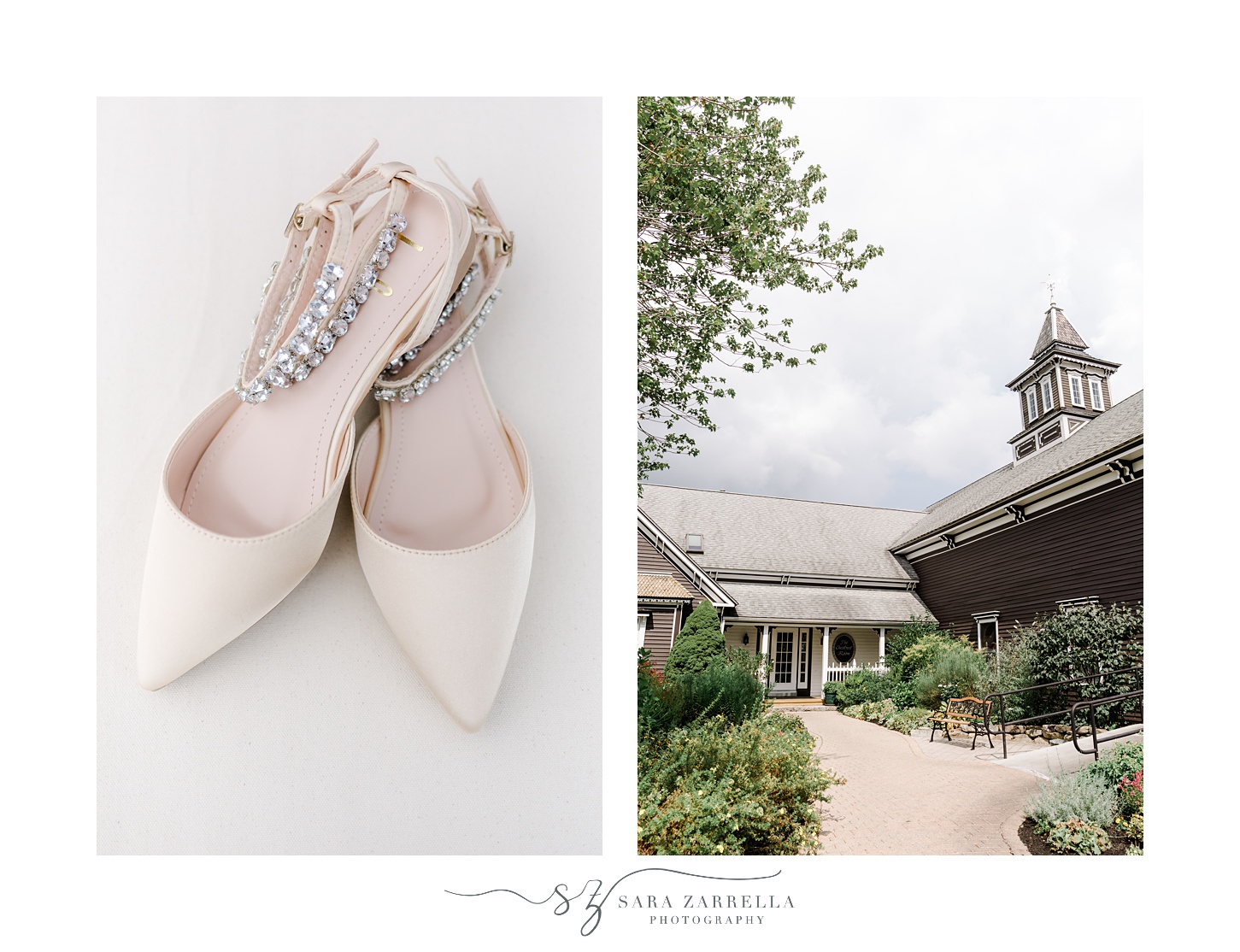 bride's ivory shoes for Blissful Meadows wedding