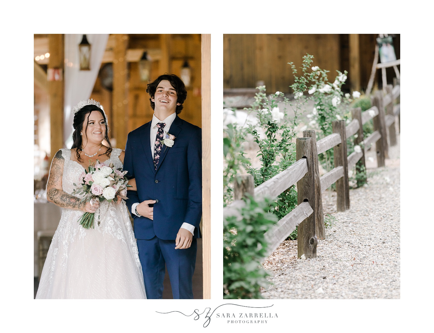 brother walks with bride down aisle for Blissful Meadows wedding ceremony