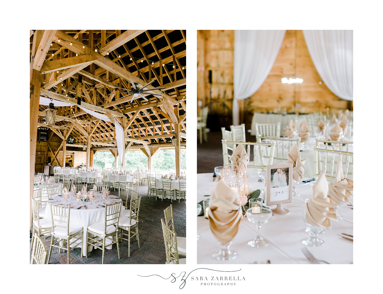 elegant white and pink details for wedding reception in the Pavilion at Blissful Meadows
