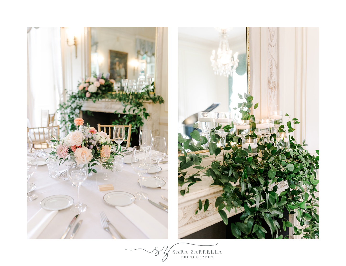 wedding reception inspired by French Chateau at Glen Manor House