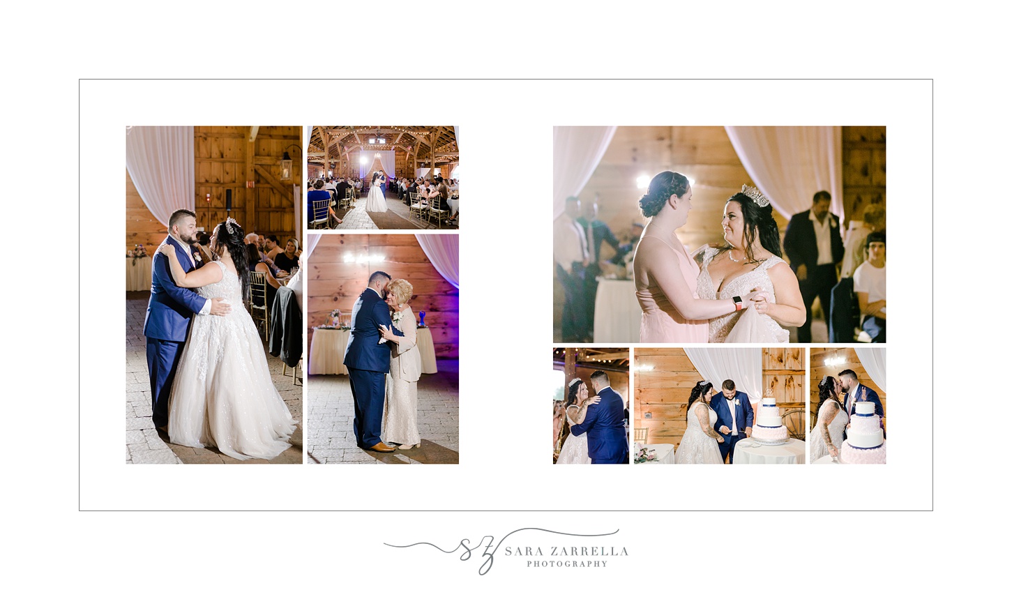 Blissful Meadows wedding storybook album designed by New England wedding photographer Sara Zarrella Photography