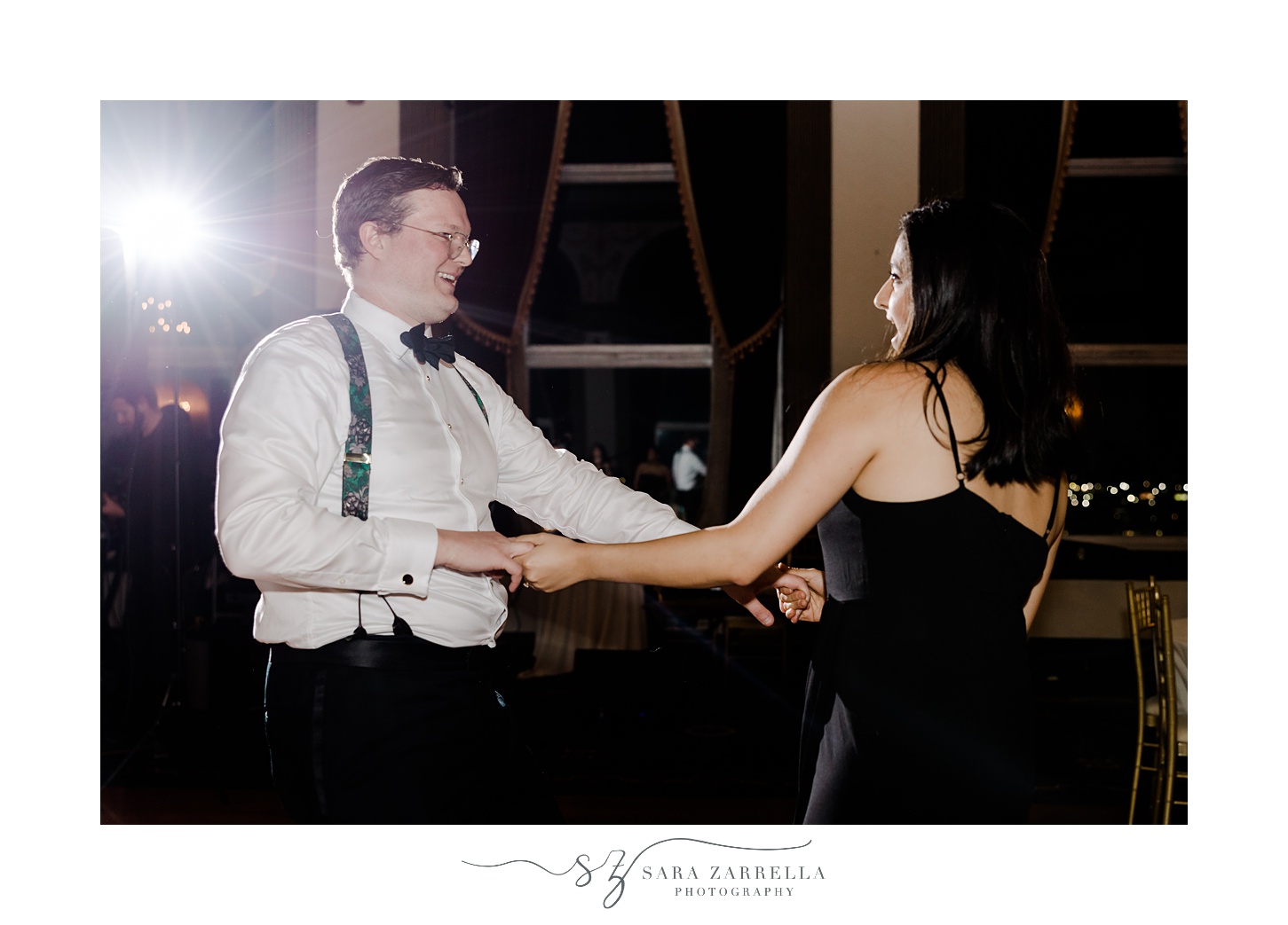 wedding guests dance during Providence RI wedding reception