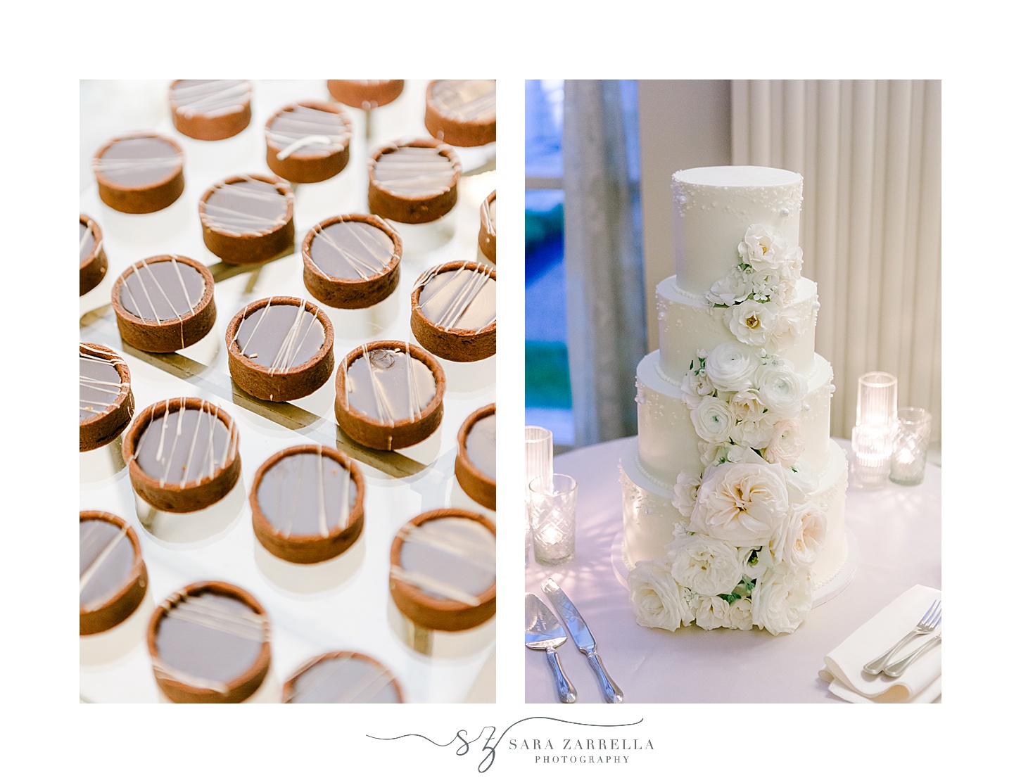 wedding cake and mini desserts for RI wedding reception 