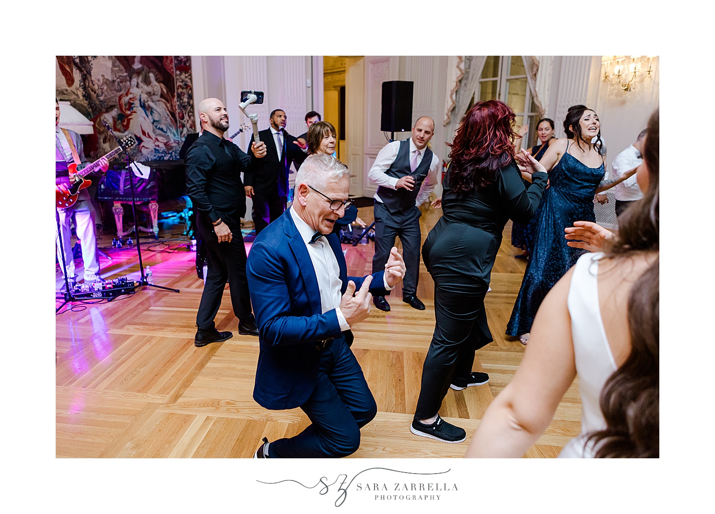 guests dance during Newport RI wedding reception