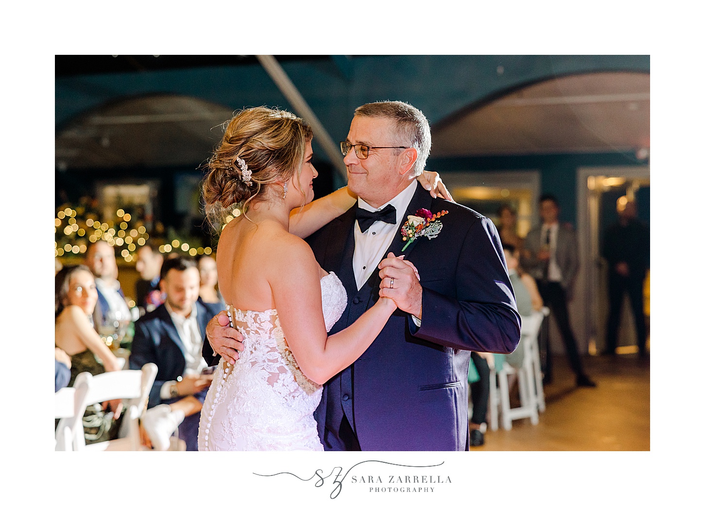 bride dances with father during wedding reception at the Windjammer