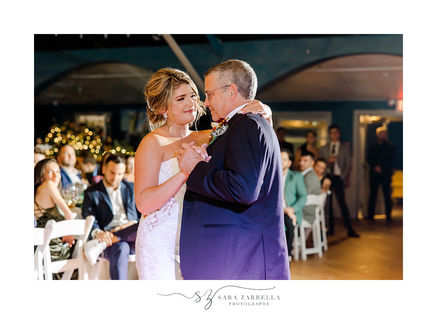 bride dances with father during wedding reception at the Windjammer