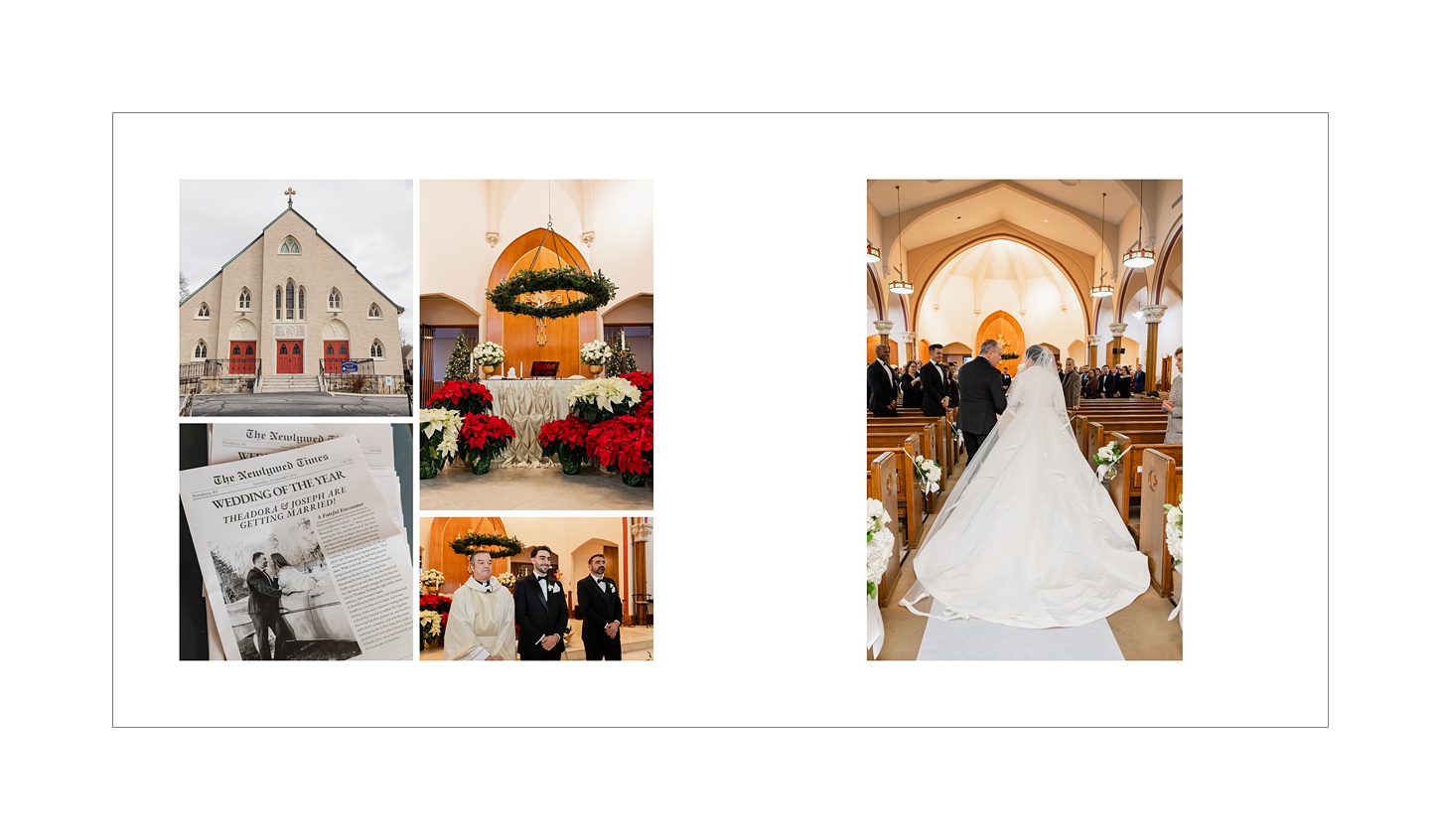 Ballroom at the Providence G wedding storybook album designed by Rhode Island wedding photographer Sara Zarrella Photography 